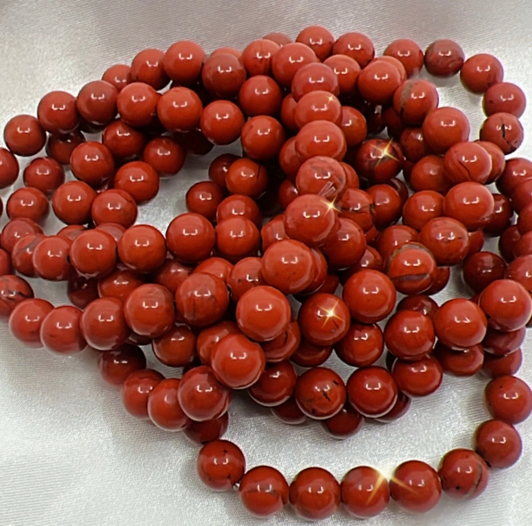 RED JASPER BRACELET- relief from being overwhelmed, stamina/motivation, trauma healing, improve blood flow
