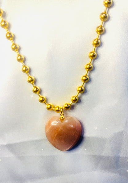 SUNSTONE BALL CHAIN NECKLACE