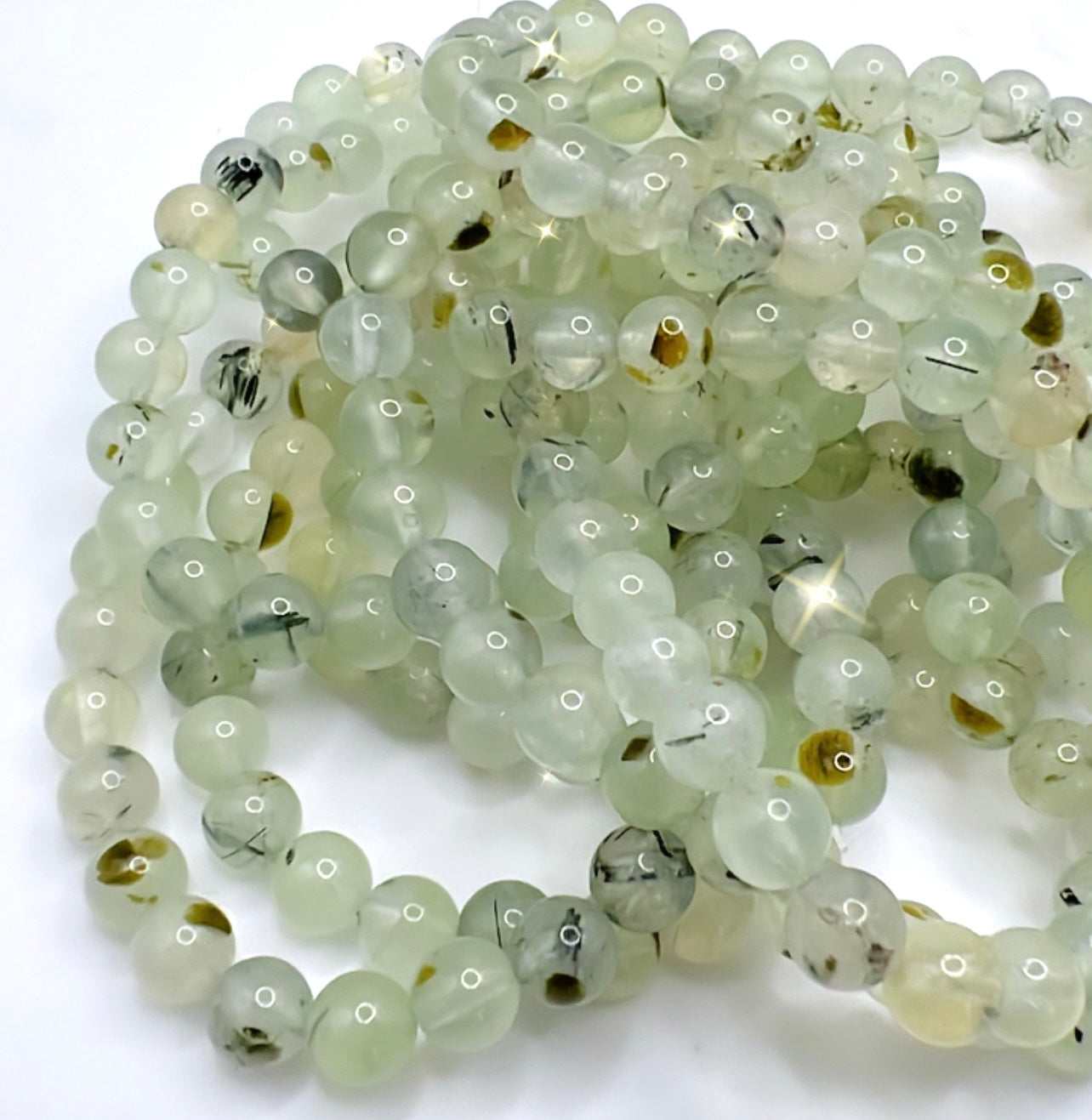 PREHNITE BRACELET- heals the healer, inner peace, truth, ADHD